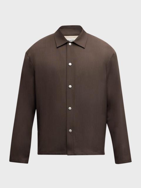 Men's Snap-Front Wool Overshirt
