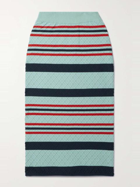 HIGH SPORT Leo striped jacquard-knit cotton-blend midi skirt