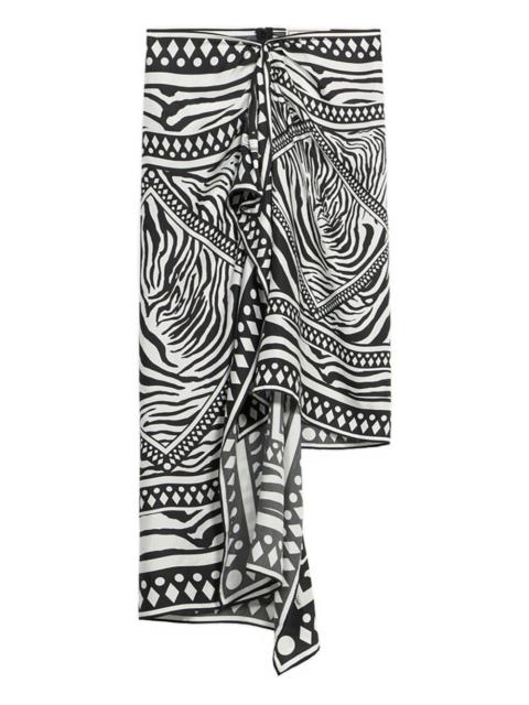 Blumarine asymmetrical foulard-print skirt