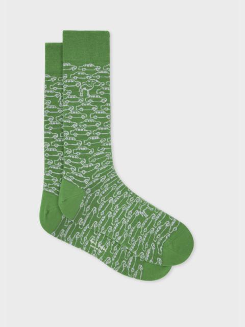 Paul Smith Green 'Camel Cars' Socks