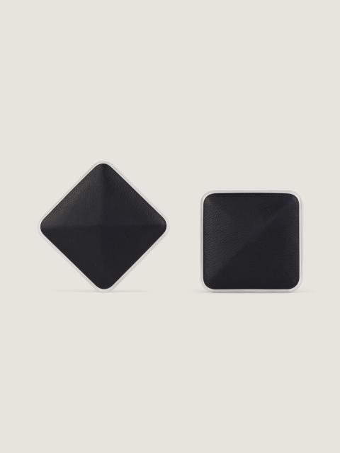 Givenchy SCULPT ASYMMETRIC EARRINGS IN METAL AND LEATHER