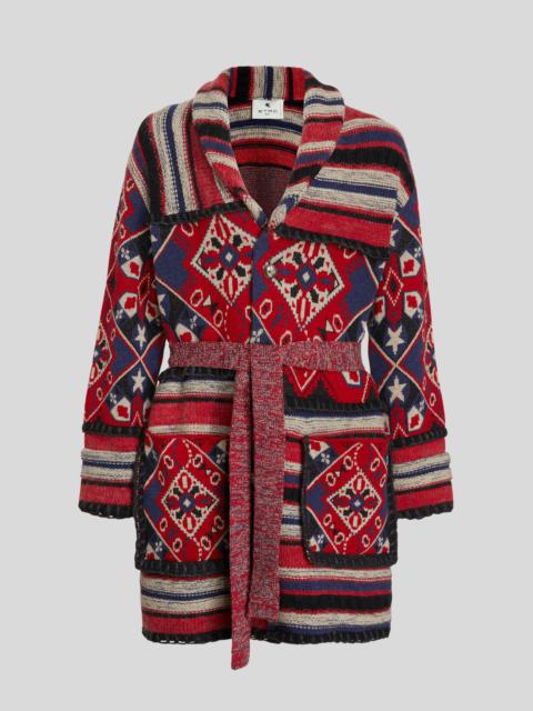 Etro CARPET PATTERN JACQUARD KNITTED COAT