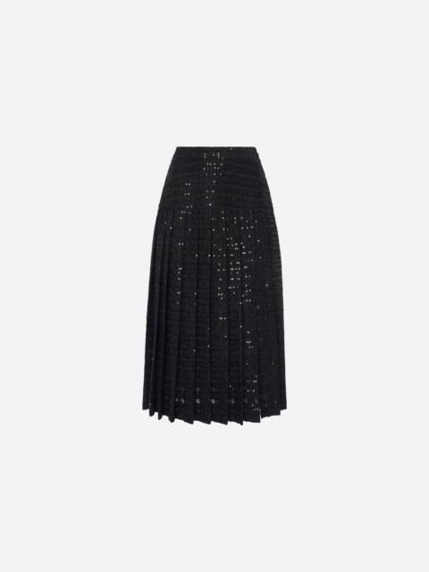 Alessandra Rich SEQUIN TWEED PLEATED SKIRT