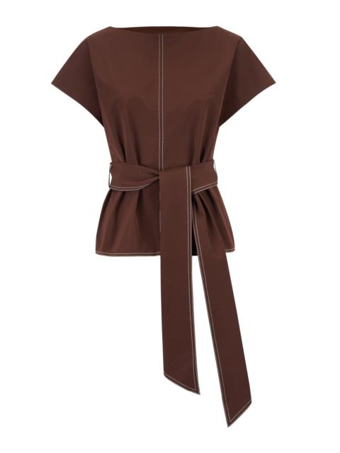 ROSIE ASSOULIN Don't Get Sash-y Taffeta Top