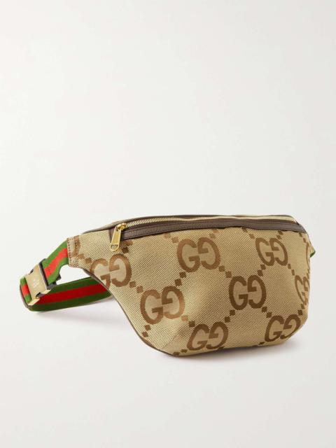 GUCCI Logo-Jacquard Canvas Belt Bag