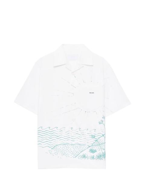 Prada wave-print oversized shirt