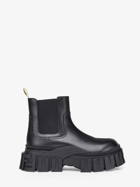 FENDI Black leather Chelsea boots