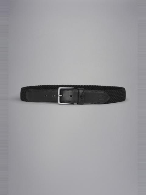 Paul & Shark LEATHER TRIMMED WOVEN ELASTIC BELT