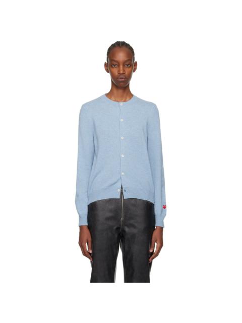 Comme des Garçons PLAY Blue Small Heart Cardigan