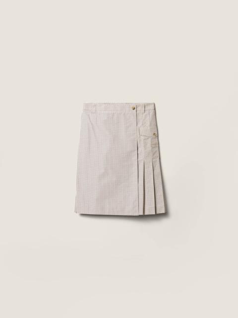 Miu Miu Checked technical fabric skirt