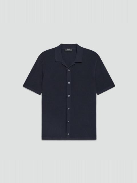 Theory Short-Sleeve Button-Up Shirt in Light Bilen