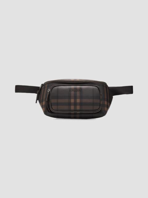Burberry Men's City Check Belt Bag - Dark Brown