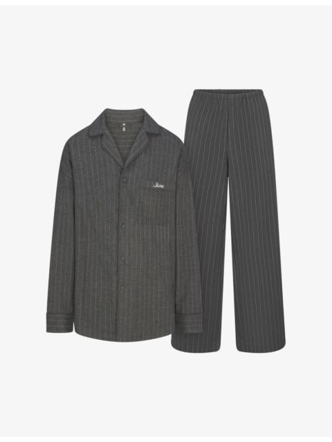 SKIMS Striped Flannel Cotton Sleep Set