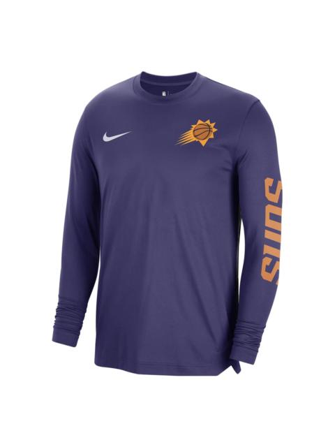 Nike Nike x NBA Dri-FIT Brooklyn Nets Long Sleeve Pre-Game T-Shirt 'Purple' FB3490-566