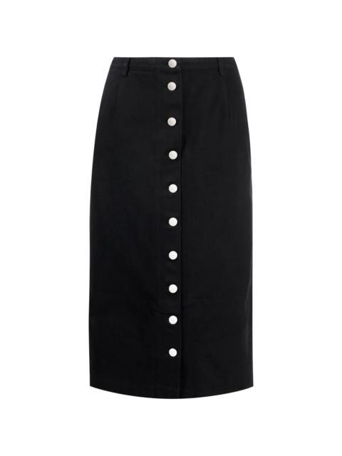 Raf Simons button-down midi skirt