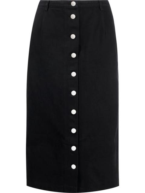 Raf Simons button-down midi skirt