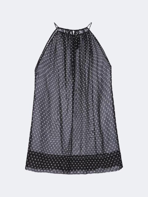 NILI LOTAN Nikki halterneck polka-dot silk top