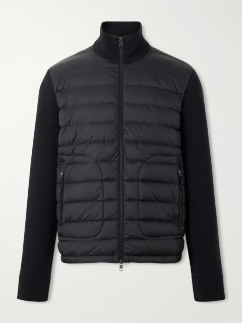 Moncler Wool and Quilted Shell Zip-Up Cardigan
