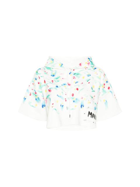 Marni floral-print cotton hoodie