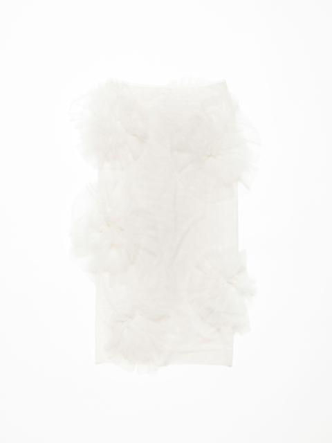 Mesh ruffle skirt - White