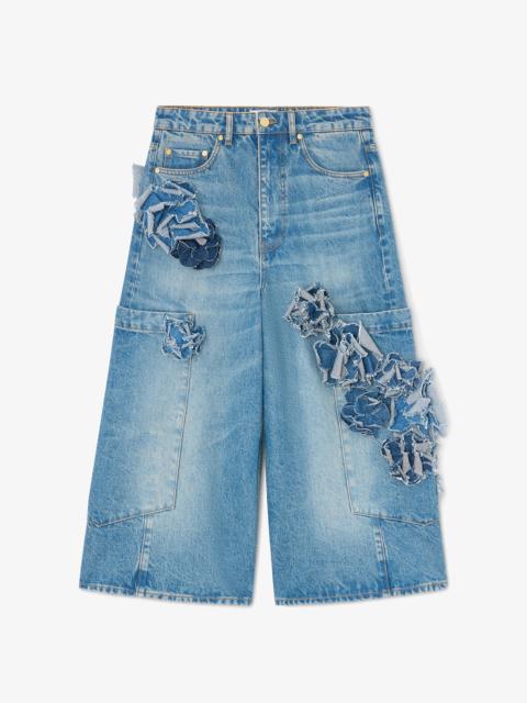 GANNI BAGGY CROPPED JEANS IN RIGID DENIM