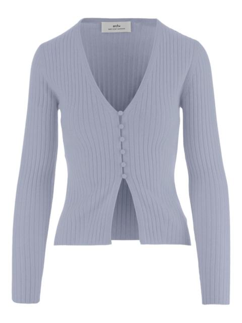 arch4 ribbed V-neck cardigan