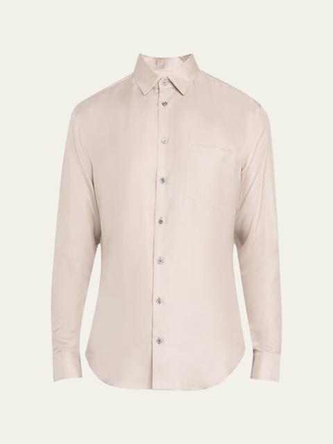 GIORGIO ARMANI Men's Solid Silk Dress Shirt