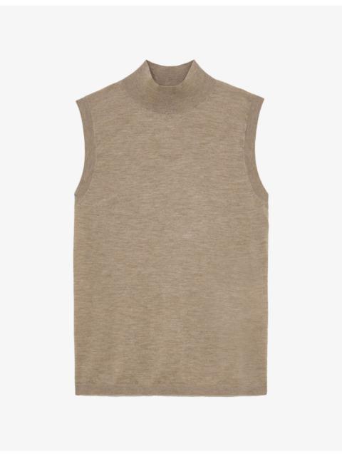 REISS Evelyn Funnel-Neck Wool Vest