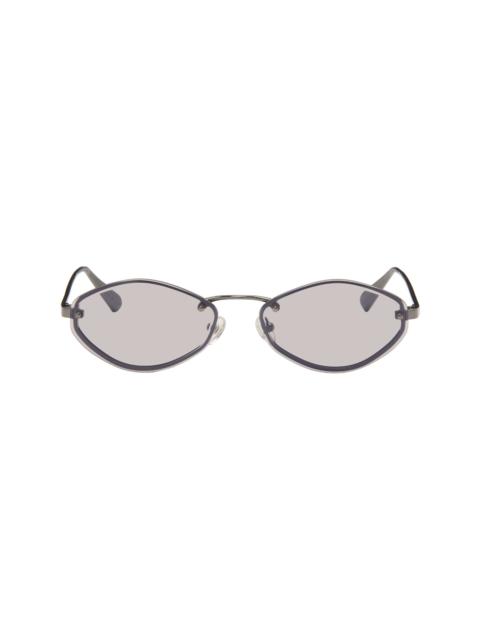 JACQUEMUS Gunmetal Linda Farrow Edition 'The Bellini' Sunglasses