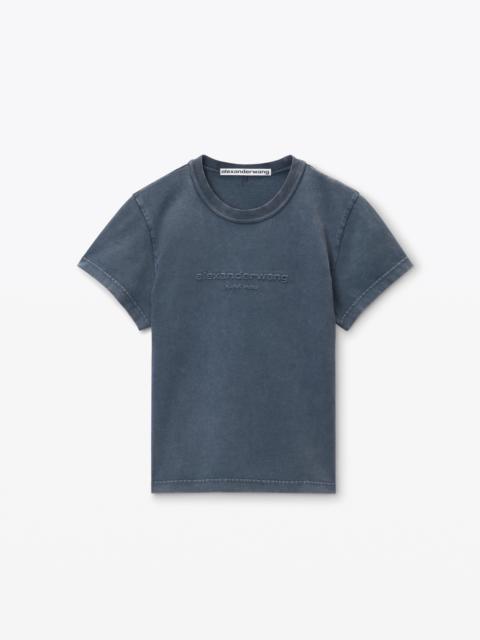 Alexander Wang shrunken logo embossed tee in cotton