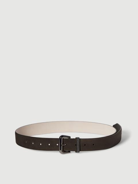 Brunello Cucinelli Suede belt with shiny loop