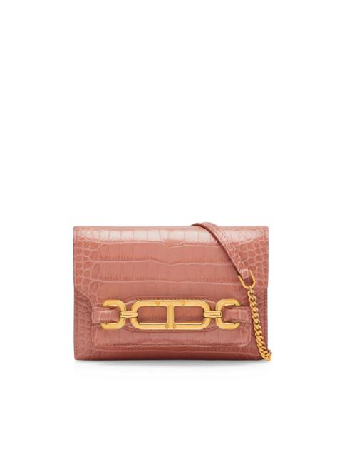 TOM FORD SHINY STAMPED CROCODILE LEATHER WHITNEY MINI BAG