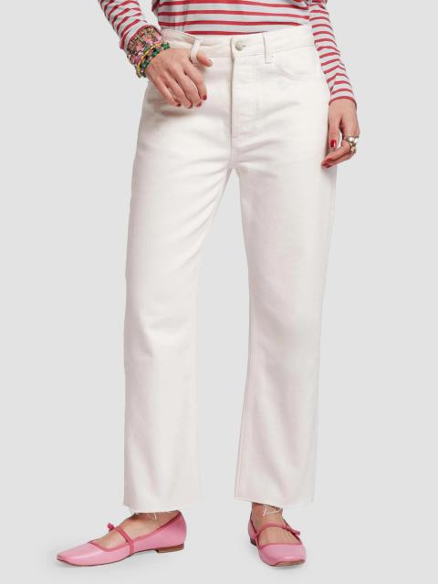 FRANCES VALENTINE Women's Andy Frayed-Cuff Straight-Leg Jeans - White