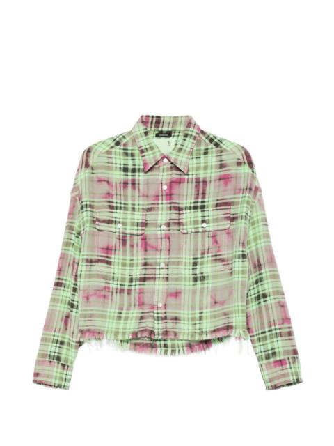 R13 plaid frayed shirt