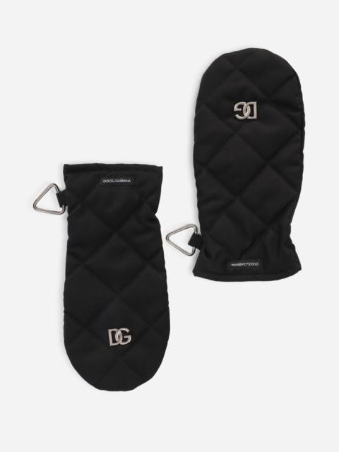 Dolce & Gabbana Quilted nylon gloves with DG patch