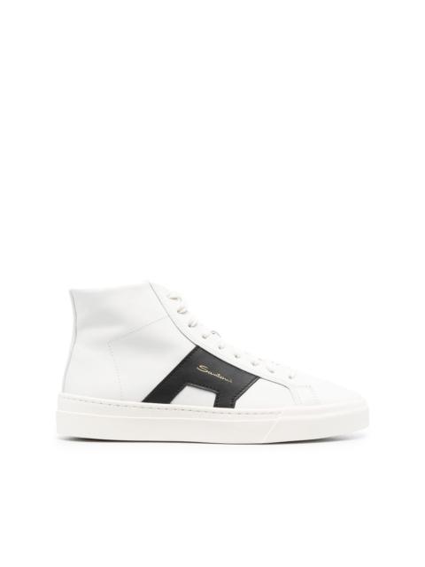 logo-lettering high-top sneakers