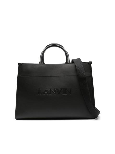 Lanvin logo-embossed leather tote bag