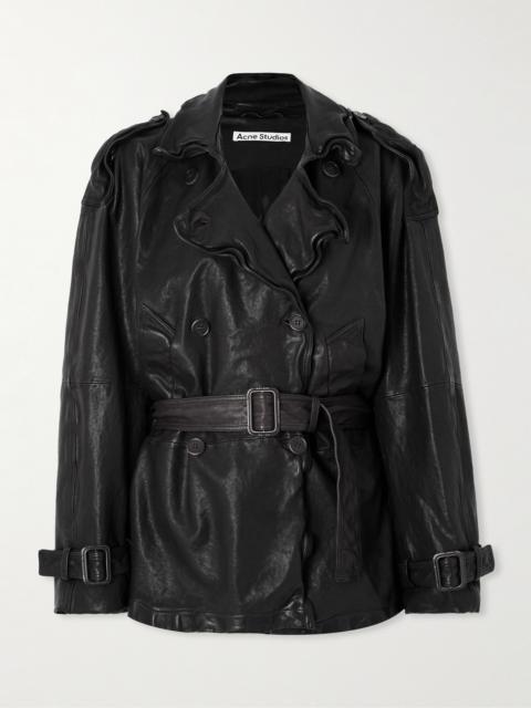 Acne Studios Double-breasted Belted Leather Jacket