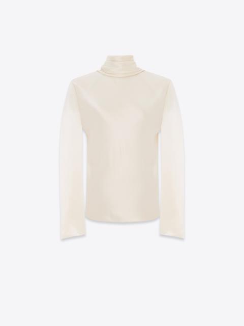 SAINT LAURENT cowl-back blouse in silk satin crepe