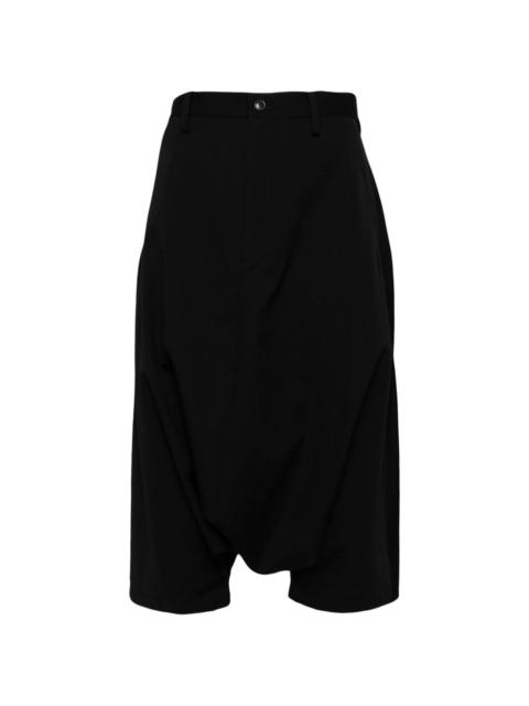 drop-crotch wool trousers