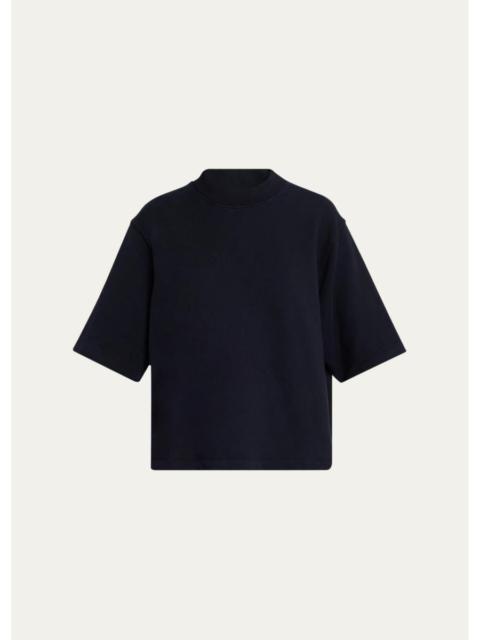 TWP Cropped Mock-Neck T-Shirt