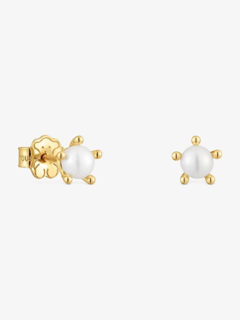 TOUS 18K solid gold Earrings with cultured pearls TOUS Garden