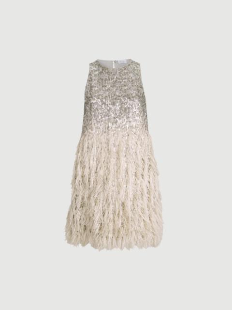 Brunello Cucinelli Dazzling dégradé mini dress in cotton and silk fil coupé