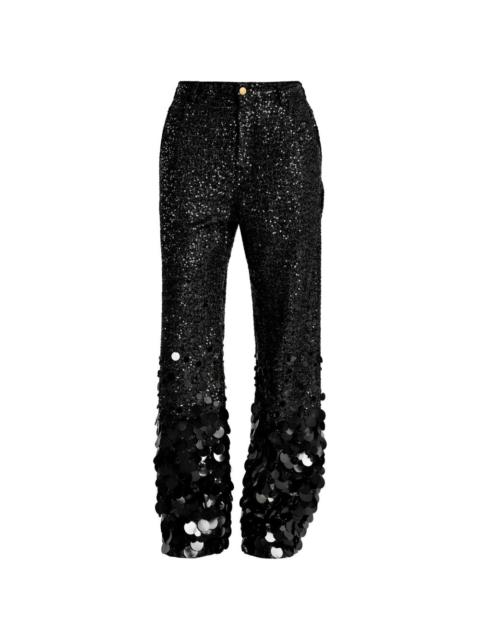 DARKPARK sequin-embellished paillette-hem trousers