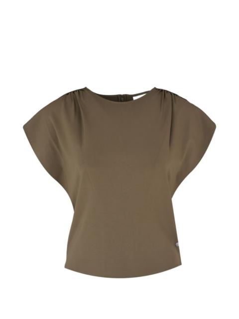 ROLAND MOURET Petal drape-sleeve top