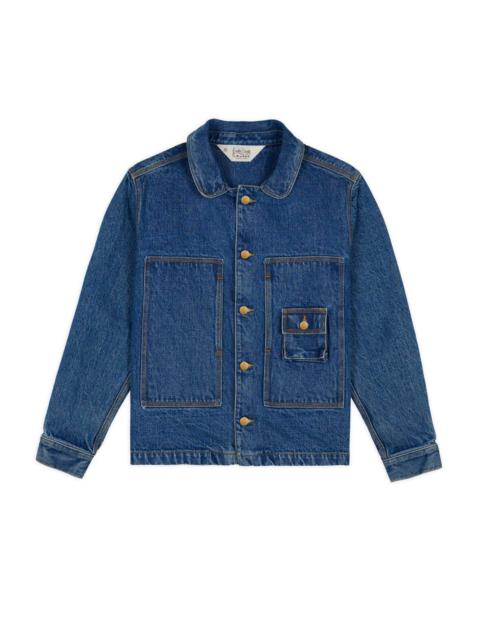 BRAIN DEAD 15oz Selvedge Denim 37 Work Shirt -Washed Indigo