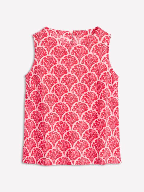 BODEN Linen Shell Top-Jam Red, Blossomy