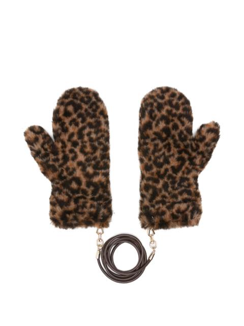 Max Mara Ombrat leopard-pattern mittens