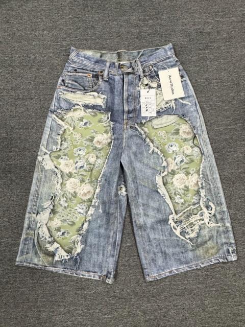 Acne Studios Acne Studios SS26 Floral Washed Denim Shorts