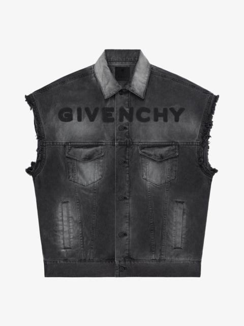 Givenchy OVERSIZED SLEEVELESS JACKET IN DENIM